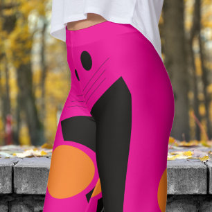 Vibrant Pink Abstract Pattern Leggings