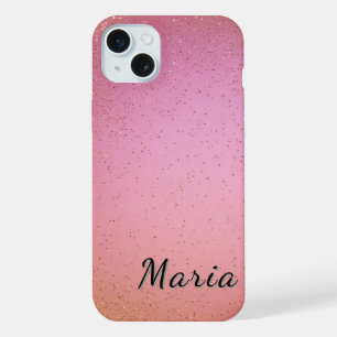 Vibrant Pink and Glittery Background iPhone 15 Plus Case