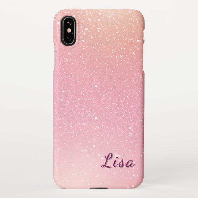 Vibrant Pink and Glittery Background iPhone Case (Back)