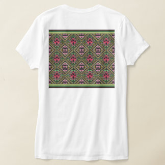 Vibrant Pink and Green Abstract Fabric Art T-Shirt