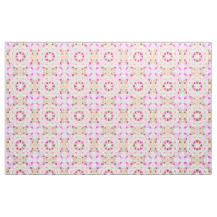 Vibrant Pink Autumn Brown Repeating Star Pattern Fabric