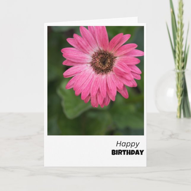 Vibrant Pink Bloom Birthday Card (Front)