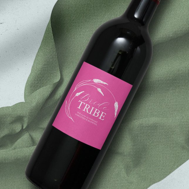 Vibrant Pink Bridesmaid Proposal Label (Creator Uploaded)