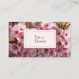 Vibrant Pink Cherry Blossom Bokeh Business Card