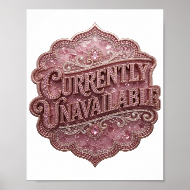 Vibrant Pink CURRENTLY UNAVAILABLE Text Design Poster (Front)