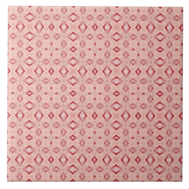 Vibrant Pink Diamond Geometric Mediteranean  Tile (Front)
