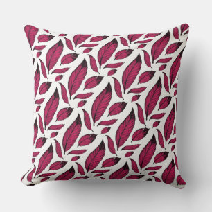 Vibrant Pink Feather Pattern Cushion