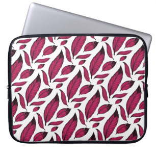 Vibrant Pink Feather Pattern Laptop Sleeve