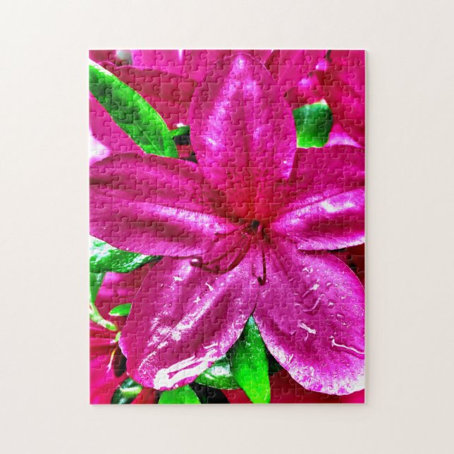 Vibrant Pink Floral Azalea Jigsaw Puzzle (Vertical)