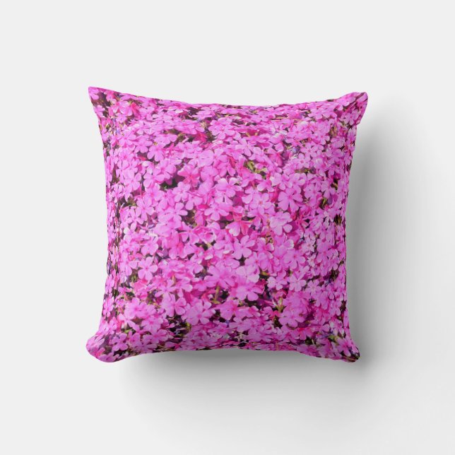 Vibrant Pink Floral Cushion (Front)