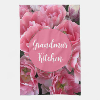 Vibrant Pink Floral Grandma's Kitchen Towels