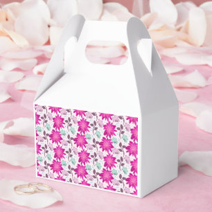 Vibrant Pink Floral Pattern Bold Modern Flowers Favour Box