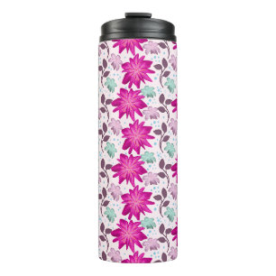 Vibrant Pink Floral Pattern Bold Modern Flowers Thermal Tumbler