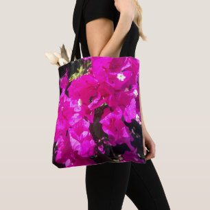 Vibrant Pink Floral Tote Bag