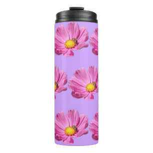 Vibrant Pink Flower With A Bee On A Summer Day Cut Thermal Tumbler