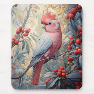 Vibrant Pink Galah Cockatoo Mouse Pad