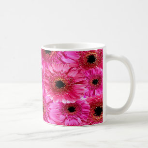 Vibrant Pink Gerbera Daisy Pattern Mug Bold Flor