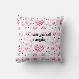 Vibrant Pink Glitter Hearts Design Cushion