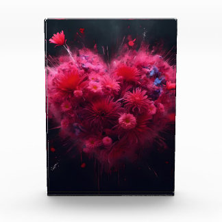 Vibrant Pink Heart Burst Photo Block