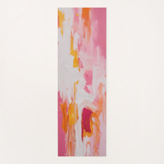 Vibrant Pink & Orange Abstract Expressionist Yoga Mat