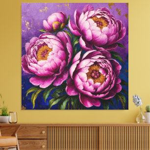 Vibrant Pink Peonies Canvas Print