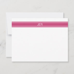 Vibrant Pink Personalised Monogram Name Initials Card
