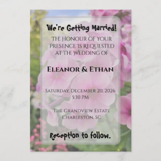 Vibrant Pink Phlox Summer Garden Wedding Invitation