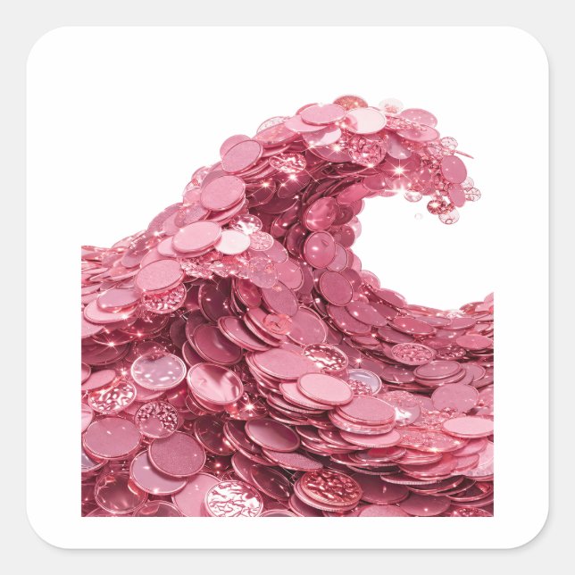 Vibrant Pink PINK COIN WAVE Sticker Motif (Front)