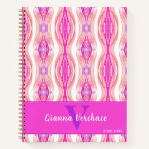 Vibrant Pink Purple Golden Geode Notebook