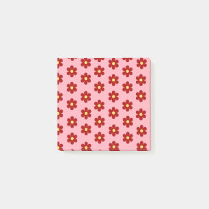 Vibrant Pink & Red Retro Flower Spring Summer Post-it Notes