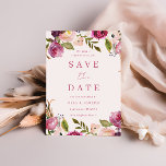 Vibrant Pink Watercolor Floral Wreath Wedding Save The Date<br><div class="desc">Vibrant Pink Watercolor Floral Wreath Wedding Save the Date

See matching collection in Niche and Nest Store</div>