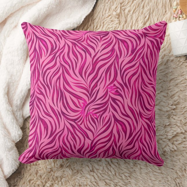 Vibrant Pink Zebra Print (2) Cushion (Blanket)