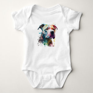 Vibrant Pitbull: A Touch of Life Baby Bodysuit