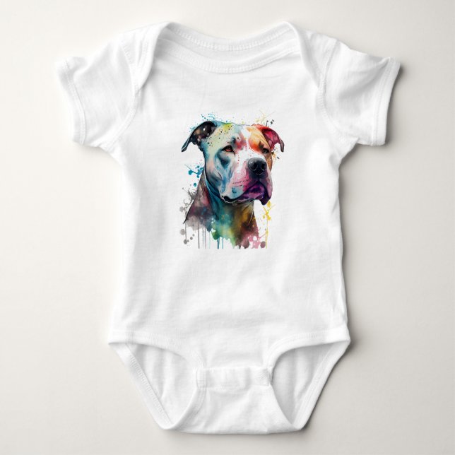 Vibrant Pitbull: A Touch of Life Baby Bodysuit (Front)