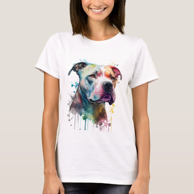 Vibrant Pitbull: A Touch of Life T-Shirt (Front)