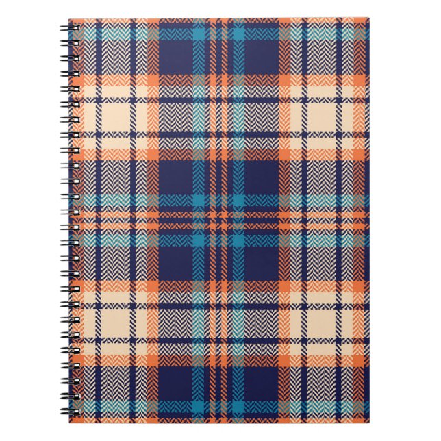 Vibrant Plaid: Autumn Textile Design Notebook (Front)