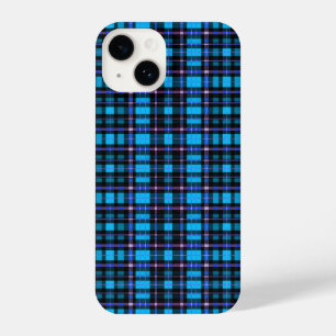 Vibrant Plaid Tartan Pattern Fabric iPhone 14 Case