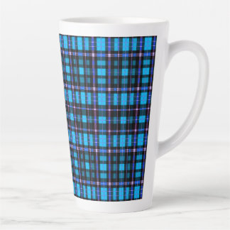 Vibrant Plaid Tartan Pattern Fabric Latte Mug