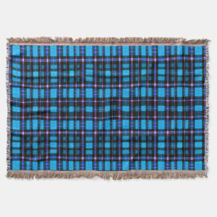 Vibrant Plaid Tartan Pattern Fabric Throw Blanket