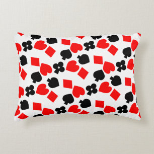 Vibrant Playing Card Suit Accent Pillow