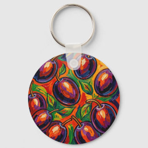 Vibrant Plum Fauvist  Key Ring
