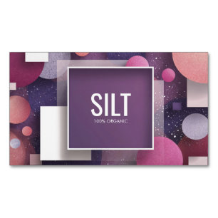 Vibrant Plum Magenta Geometric Speckle Cosmic Magnetic Business Card
