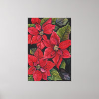 Vibrant Poinsettia In Watercolor