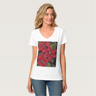 Vibrant Poinsettia In Watercolor T-Shirt