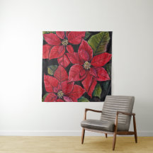 Vibrant Poinsettia In Watercolor 