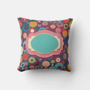 Vibrant Polka Dot Pattern Background with Central  Cushion