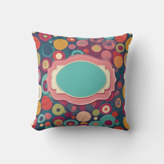 Vibrant Polka Dot Pattern Background with Central  Cushion (Front)