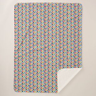 Vibrant Polka Dot Pattern on Sherpa Blanket
