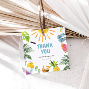 Vibrant Pool Party  Favour Tags