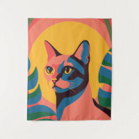 Vibrant Pop Art Cat Portrait